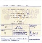 Boro v Southampton FA Cup Match TIcket