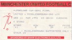 Manchester United v Boro Match Ticket