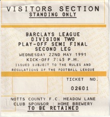 Notts County v Boro Match Ticket